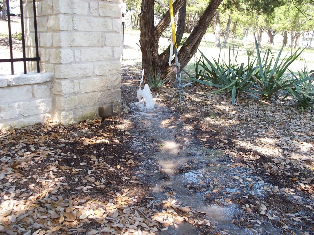 A broken sprinkler or valve can cause a large leak. 