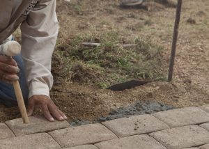 Paver Border Cement Toe Dam