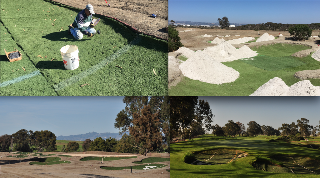 Corica Park South Course made recycled bunker liner with synthetic turf from the Oakland Raiders practice field.